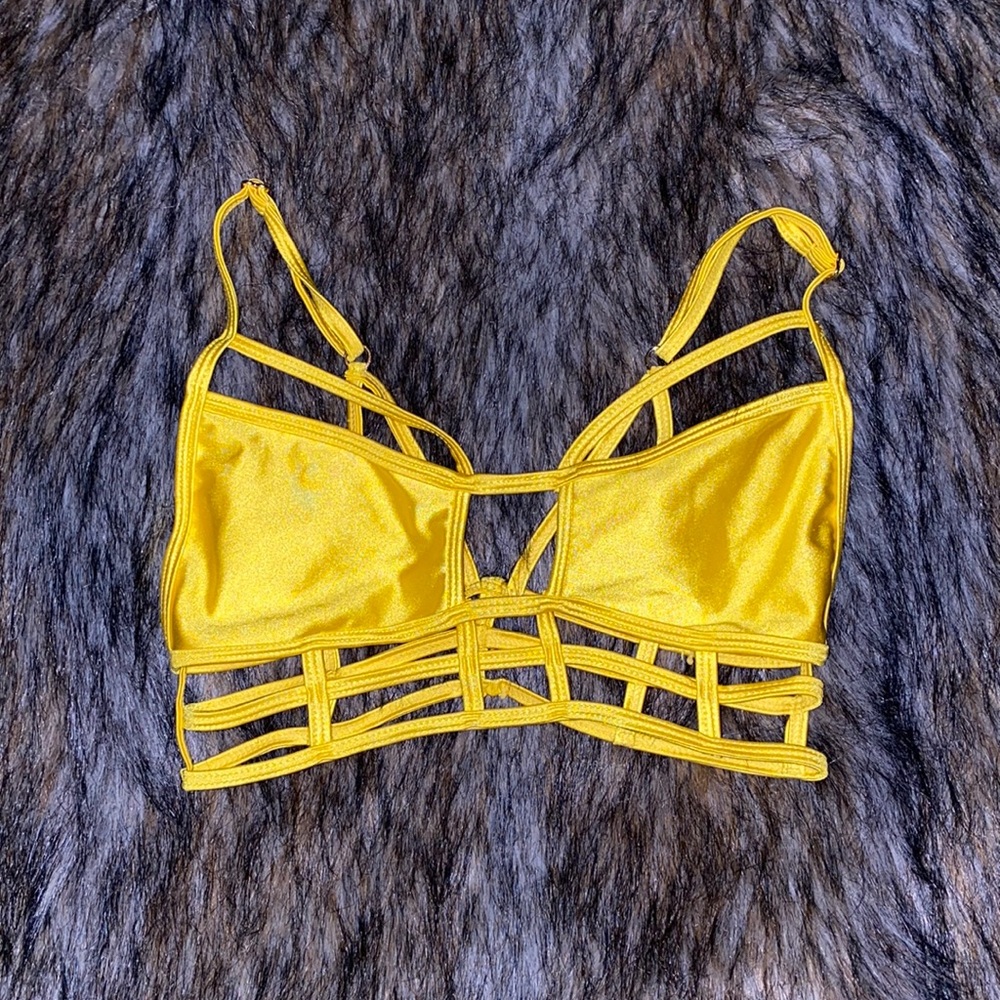 One Teaspoon Yellow Bathing Suit Top